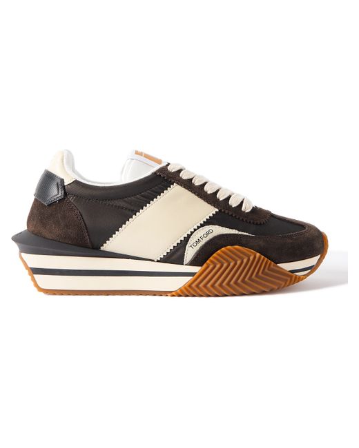 Tom Ford James Rubber-Trimmed Leather Suede and Nylon Sneakers