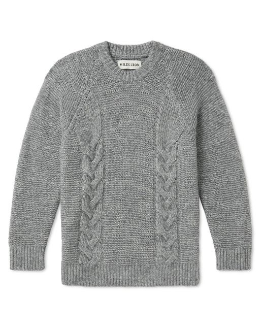 Miles Leon Cable-Knit Cotton Alpaca and Merino Wool-Blend Sweater