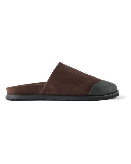 Mr P. Mr P. Rubber-Trimmed Suede Slippers