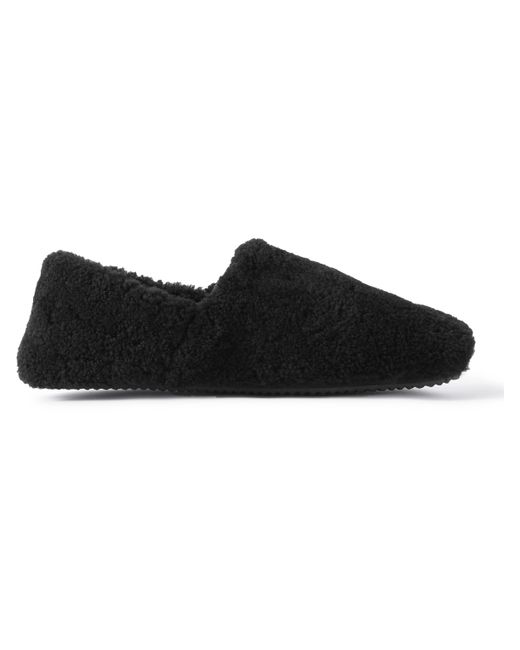 Mr P. Mr P. Leather-Trimmed Shearling Slippers