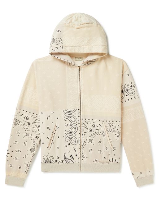Kapital Shell-Trimmed Printed Cotton-Jersey Zip-Up Hoodie