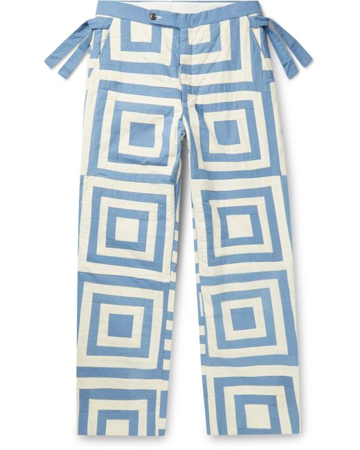 Bode White House Steps Straight-Leg Quilted Cotton Trousers