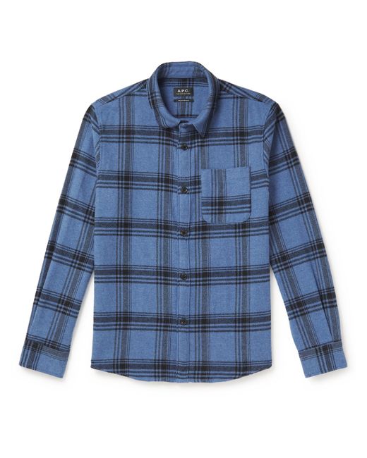 A.P.C. . Trek Checked Cotton-Blend Flannel Shirt