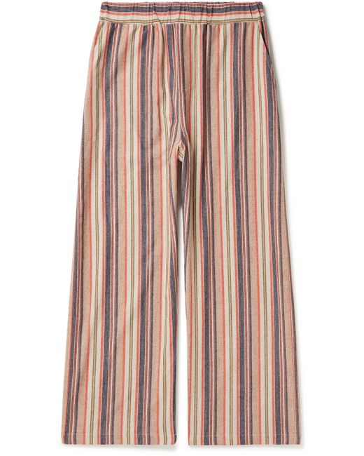 The Elder Statesman Striped Cashmere-Blend Flannel Trousers