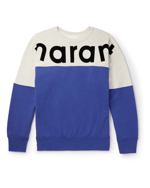 Isabel Marant Sporty Logo-Flocked Colour-Block Cotton-Jersey Sweatshirt