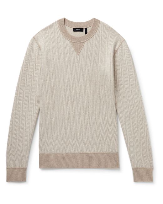 Theory Alcos Herringbone Wool-Blend Sweatshirt