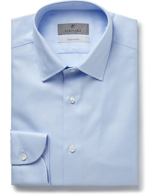 Canali Striped Cotton-Twill Shirt