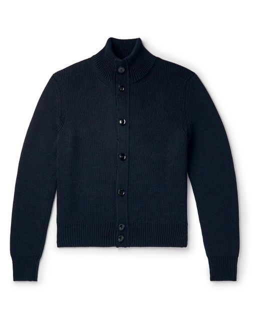 Tom Ford Ribbed Wool and Silk-Blend Cardigan