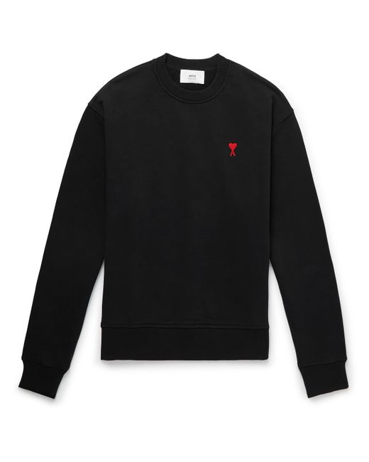 AMI Alexandre Mattiussi Logo-Embroidered Cotton-Jersey Sweatshirt