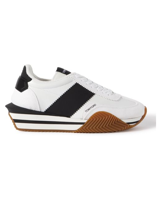 Tom Ford James Rubber-Trimmed Leather and Suede Sneakers