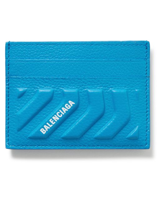 Balenciaga Logo-Print Embossed Full-Grain Leather Cardholder