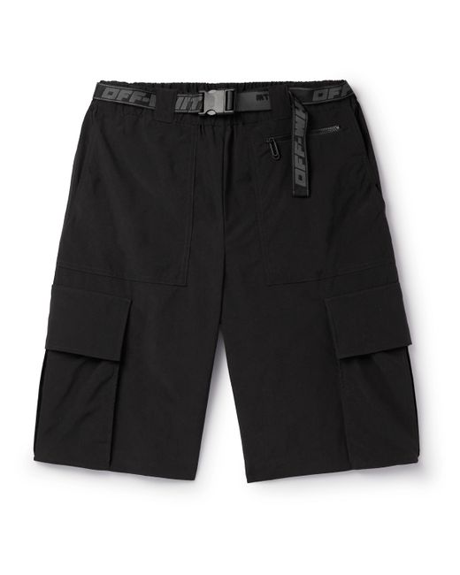 Off-White Indust Straight-Leg Belted Shell Cargo Shorts