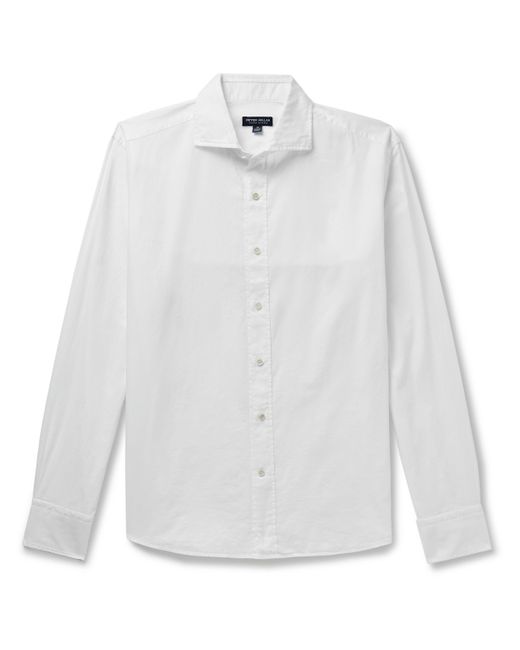 Peter Millar Sojourn Cutaway-Collar Garment-Dyed Cotton-Poplin Shirt