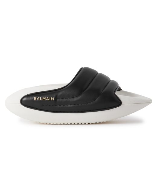 Balmain B-It-Puffy Quilted Leather Slides
