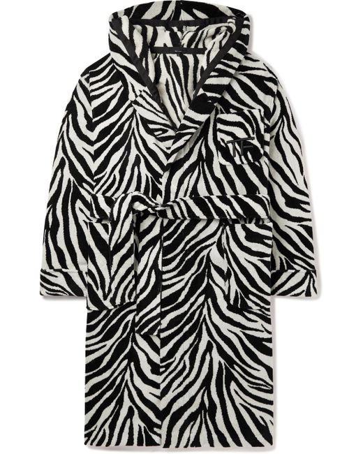 Tom Ford Zebra-Print Cotton-Terry Hooded Robe