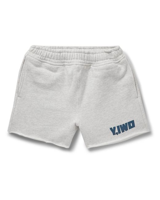 Y,Iwo Straight-Leg Logo-Print Cotton-Jersey Shorts