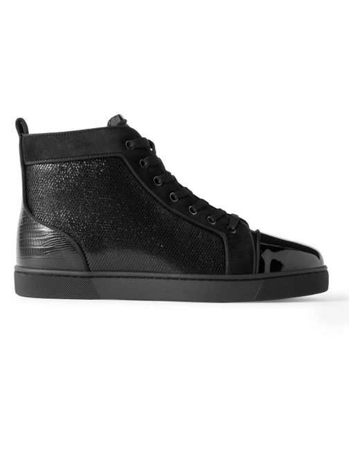 Christian Louboutin Louis Orlato Logo-Appliquéd Felt-Trimmed Leather and Mesh High-Top Sneakers
