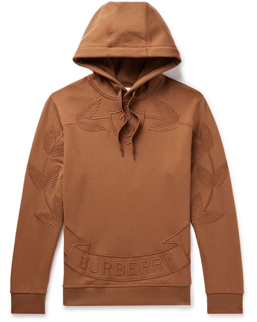 Burberry Logo-Embroidered Cotton-Jersey Hoodie