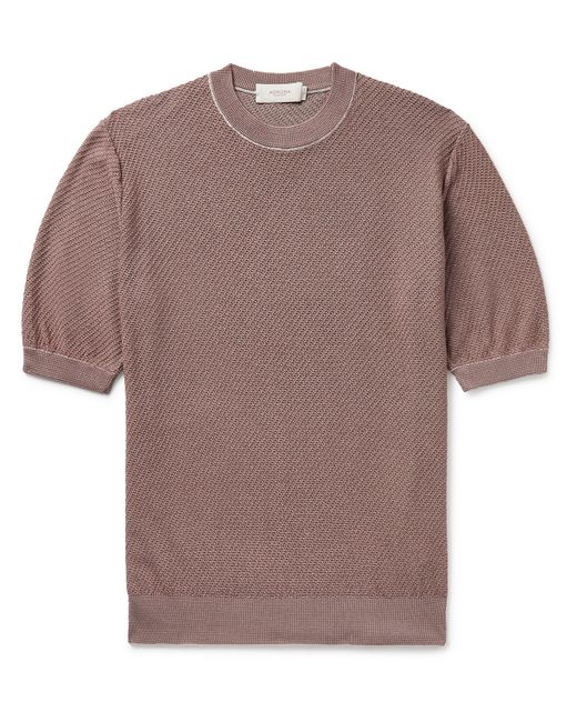 Agnona Honeycomb-Knit Silk and Cotton-Blend T-Shirt