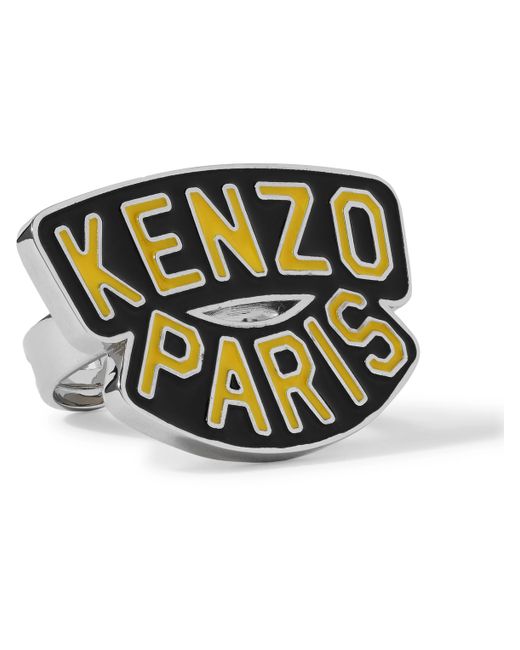 Kenzo Adjustable Silver-Tone and Enamel Ring