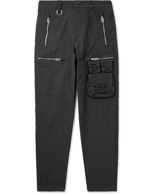 Fendi NY Straight-Leg Logo-Embellished Ripstop Cargo Trousers