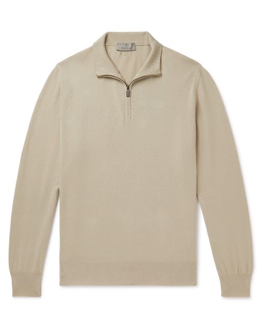 Canali Slim-Fit Cotton Half-Zip Sweater