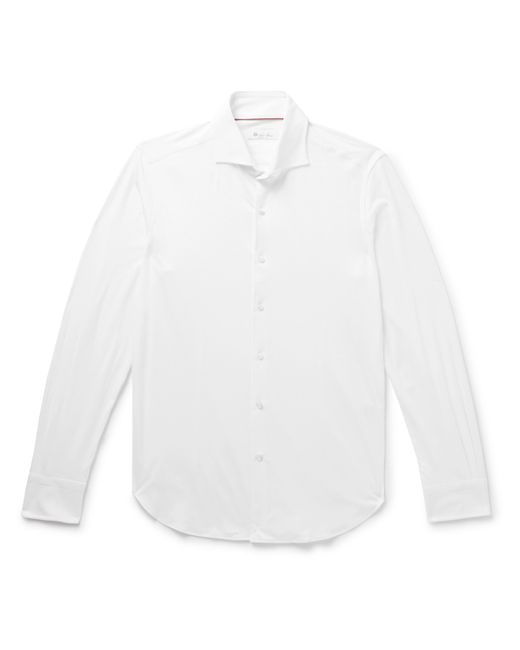 Loro Piana Andrew Cutaway-Collar Slim-Fit Cotton-Jersey Shirt