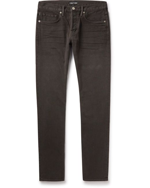 Tom Ford Slim-Fit Straight-Leg Stretch-Cotton Twill Trousers