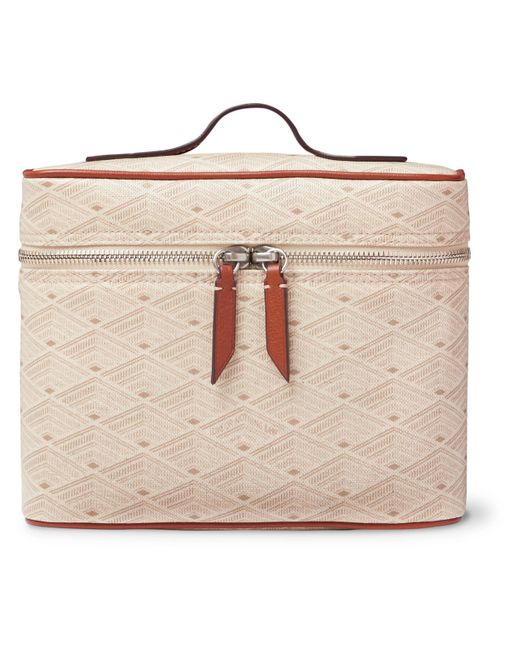 Métier Many Days Leather-Trimmed Printed Canvas Wash Bag
