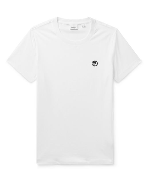 Burberry Slim-Fit Logo-Embroidered Cotton-Jersey T-Shirt