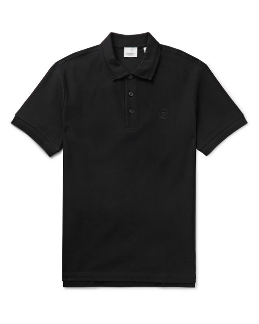 Burberry Logo-Embroidered Cotton-Piqué Polo Shirt