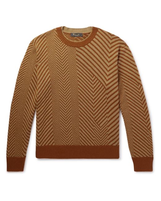Loro Piana Chevron Silk and Cashmere-Blend Sweater