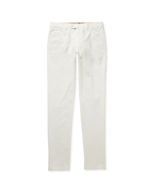 Loro Piana Slim-Fit Washed Cotton-Blend Trousers