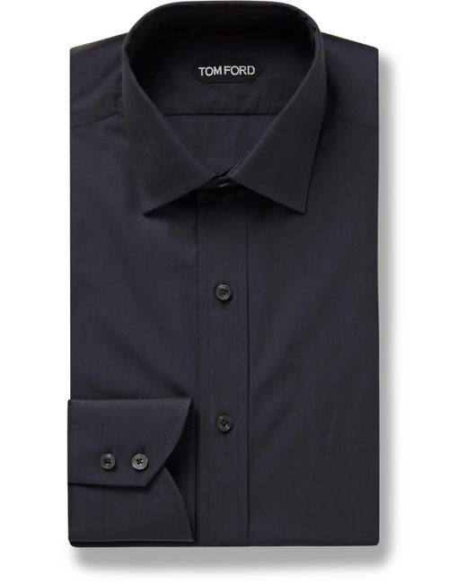 Tom Ford Cutaway-Collar Cotton-Poplin Shirt