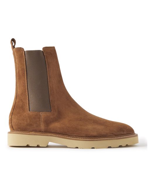 Paul Smith Elton Stripe-Detailed Mesh-Trimmed Suede Chelsea Boots