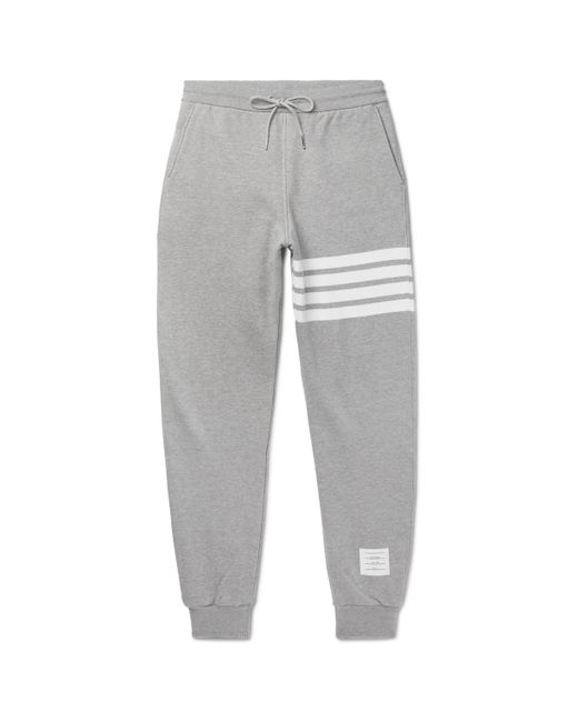 Thom Browne Tapered Striped Loopback Cotton-Jersey Sweatpants