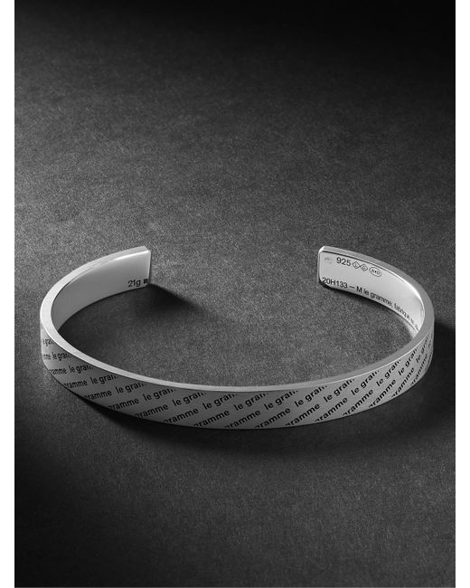 Le Gramme Le 21 Logo-Engraved Brushed Sterling Cuff