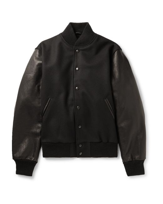 Golden Bear The Albany Wool-Blend and Leather Bomber Jacket
