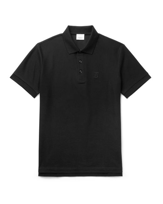 Burberry Slim-Fit Logo-Embroidered Cotton-Piqué Polo Shirt