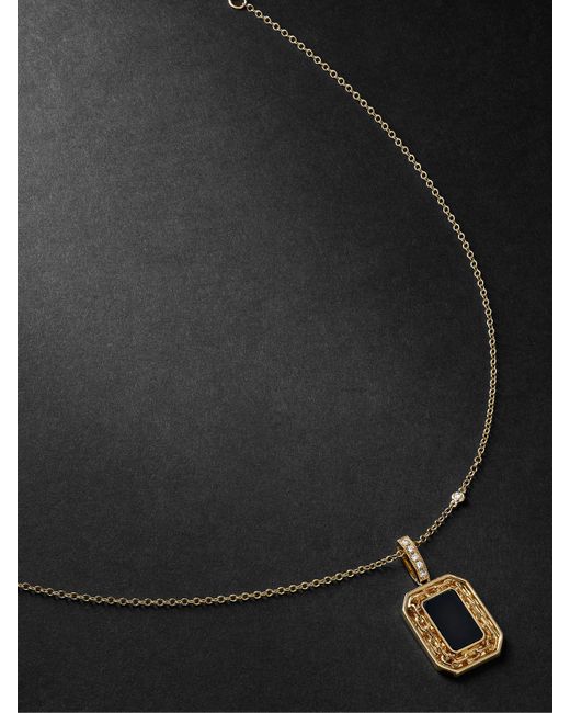 Shay Diamond and Onyx Pendant Necklace