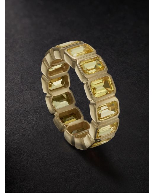 42 Suns 14-Karat Gold Sapphire Eternity Ring