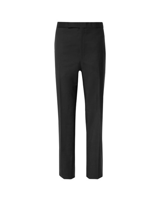 Richard James Satin-Trimmed Wool and Mohair-Blend Tuxedo Trousers