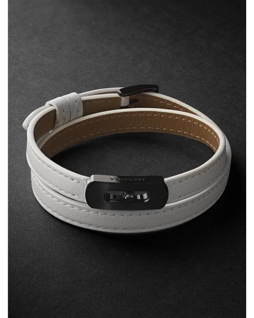 Messika DLC-Coated Titanium and Leather Bracelet