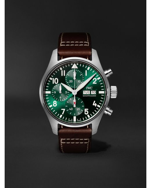 Iwc Schaffhausen Pilots Automatic Chronograph 41mm Stainless Steel and Leather Watch Ref. No. IW388103