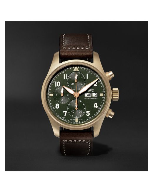Iwc Schaffhausen Pilots Spitfire Automatic Chronograph 41mm Bronze and Leather Watch Ref. No. IW387902