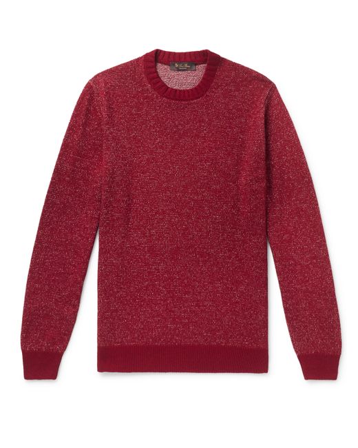 Loro Piana Mélange Linen Cashmere and Silk-Blend Sweater