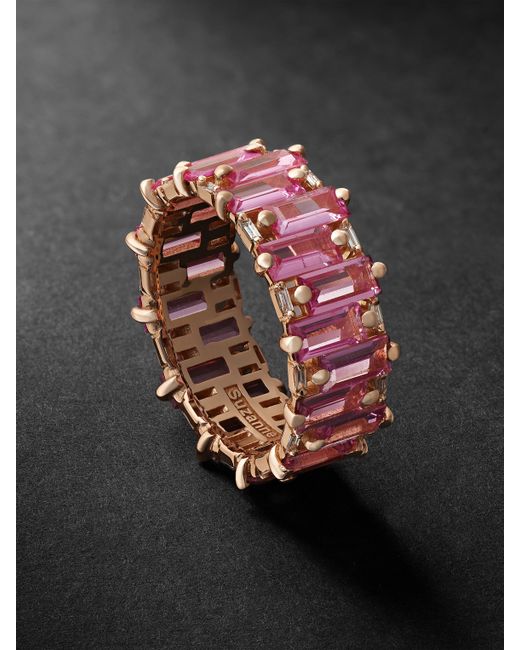 Suzanne Kalan Rose Gold Sapphire and Diamond Ring
