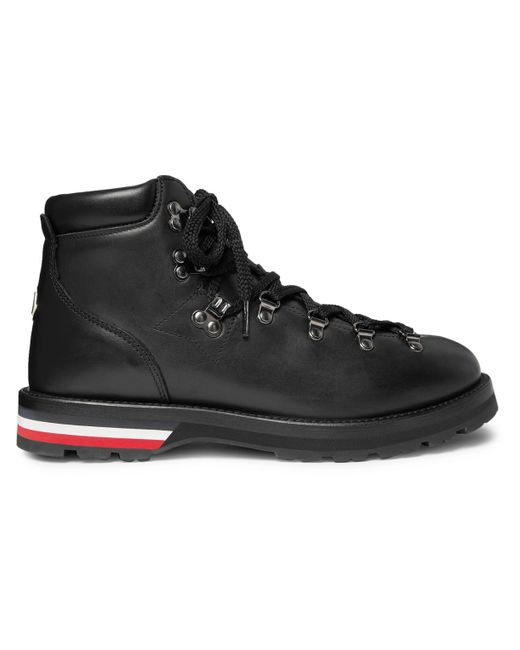 Moncler Striped Full-Grain Leather Boots