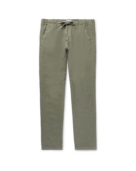 Hartford Troy Slim-Fit Linen-Chambray Drawstring Trousers