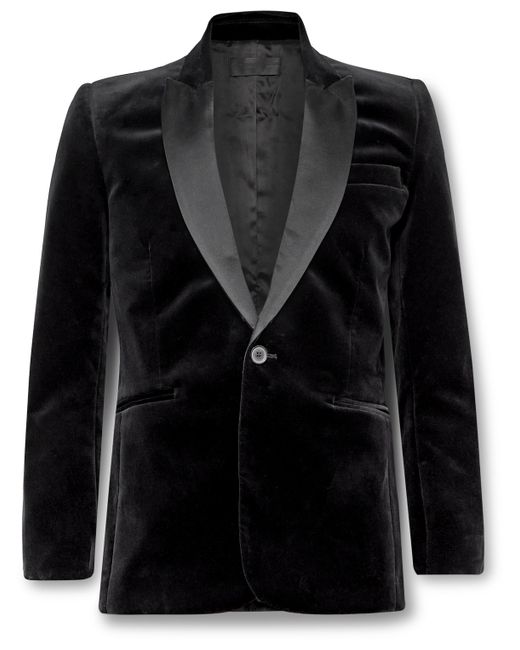 Nili Lotan Orbison Slim-Fit Silk Satin-Trimmed Cotton-Blend Velvet Suit Jacket